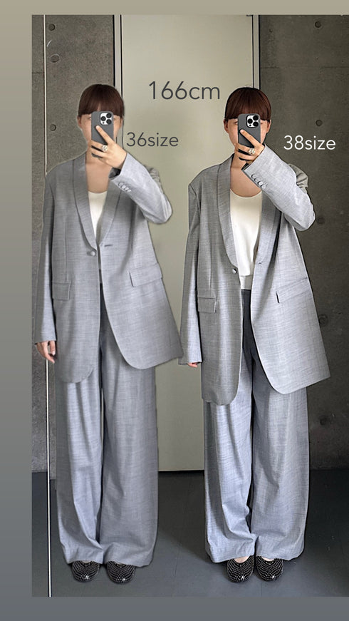 silk wool shawl collar jacket(予約商品)